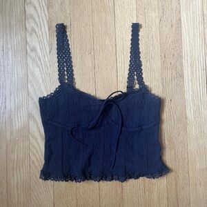 Edikted Black Sleeveless Tie Front Camisole